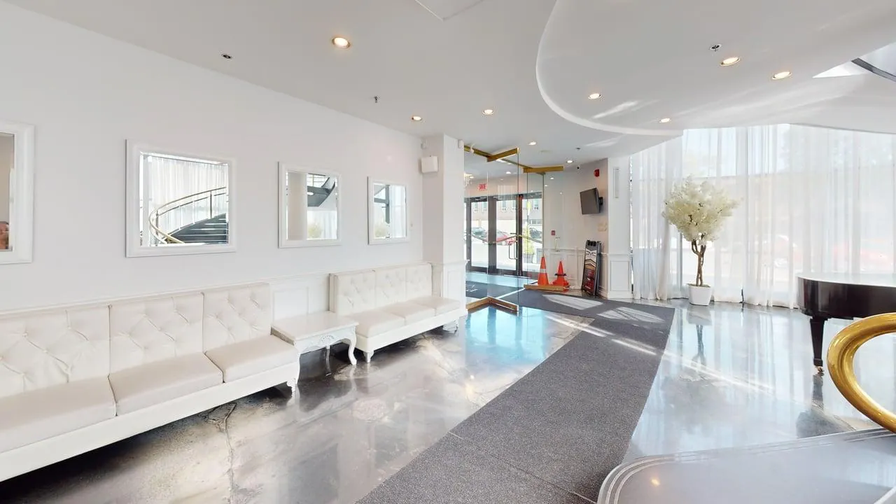 Bright lobby for welcoming a corporate event